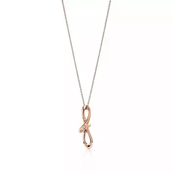Колье Tiffany & Co. x Elsa Peretti Alphabet Letter "F", розовое золото/бриллианты