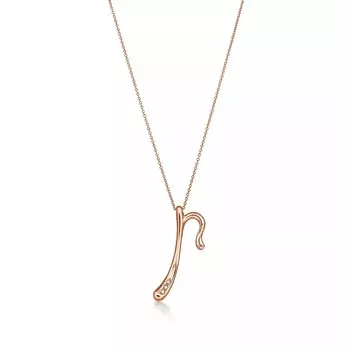 Колье Tiffany & Co. x Elsa Peretti Alphabet Letter "P", розовое золото/бриллианты
