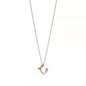 Колье Tiffany & Co. x Elsa Peretti Alphabet Letter "C", розовое золото/бриллианты