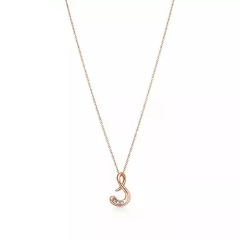 Колье Tiffany & Co. x Elsa Peretti Alphabet Letter "S", розовое золото/бриллианты