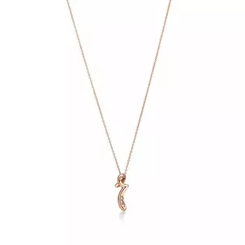 Колье Tiffany & Co. x Elsa Peretti Alphabet Letter "R", розовое золото/бриллианты