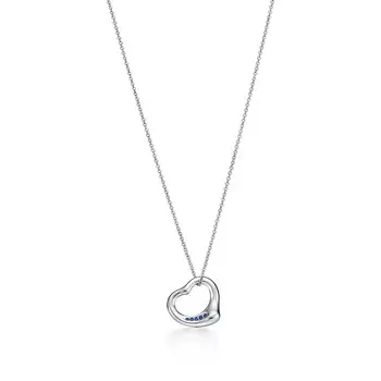 Колье Tiffany & Co. x Elsa Peretti Open Heart, платина/сапфиры