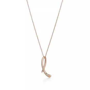 Колье Tiffany & Co. x Elsa Peretti Alphabet Letter "L", розовое золото/бриллианты