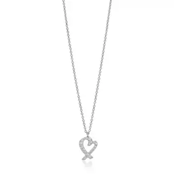 Колье Tiffany & Co. x Paloma Picasso Loving Heart, белое золото/бриллианты