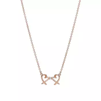 Колье Tiffany & Co. x Paloma Picasso Double Loving Heart, розовое золото/бриллиант