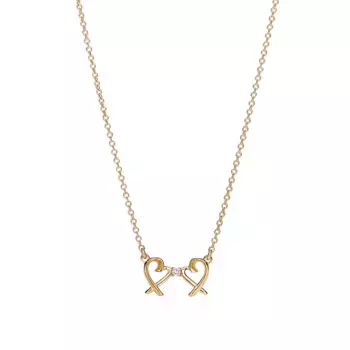Колье Tiffany & Co. x Paloma Picasso Double Loving Heart, золото/бриллиант