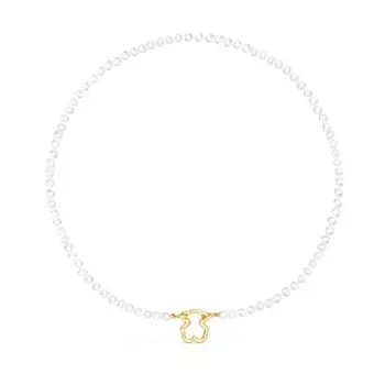 Колье Tous Bear With Pearls, золото/жемчуг