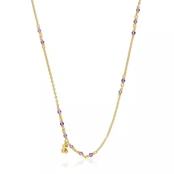 Колье Tous Bold Bear, позолоченное серебро/аметист