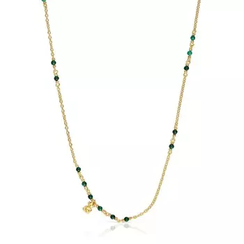 Колье Tous Bold Bear, позолоченное серебро/малахит