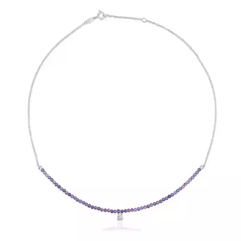 Колье Tous Bold Bear, серебро/аметист