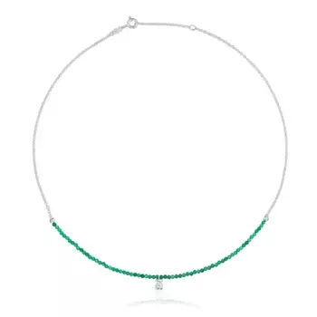 Колье Tous Bold Bear Treated Chalcedony, серебро/зеленый