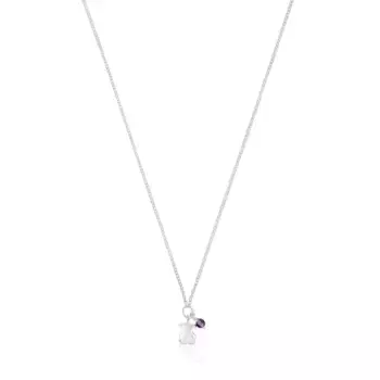 Колье Tous Bold Motif With An Amethyst Bear, серебро