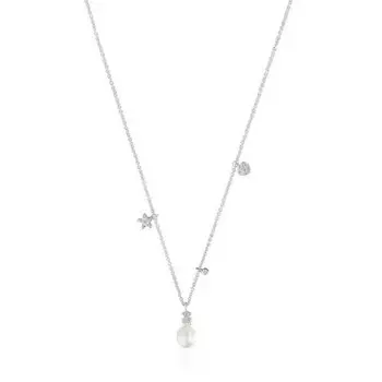 Колье Tous Cultured Grain Motifs, белое золото/бриллианты