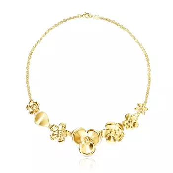 Колье Tous Fragile Nature Flowers, позолоченное серебро