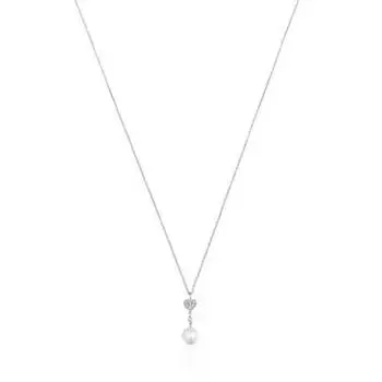 Колье Tous Heart Grain, белое золото/бриллианты/жемчуг