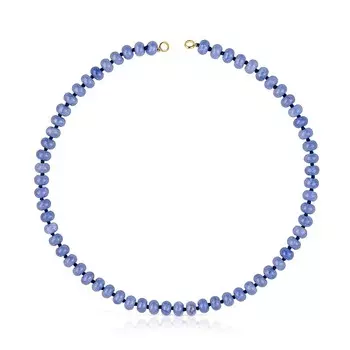 Колье Tous Hold Oval, позолоченное серебро/синий кварцит