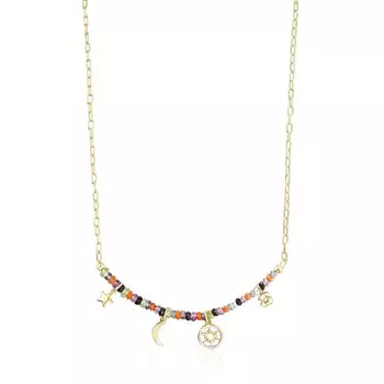 Колье Tous Magic Nature With Four Charms, позолоченное серебро/драгоценные камни