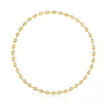 Колье Tous Manifesto Logo, позолоченное серебро