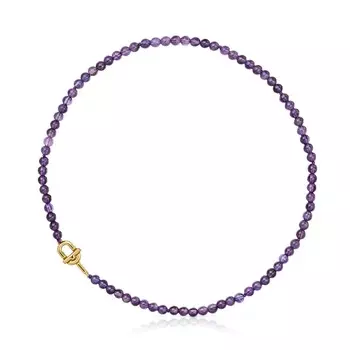 Колье Tous Manifesto, позолоченное серебро/аметист