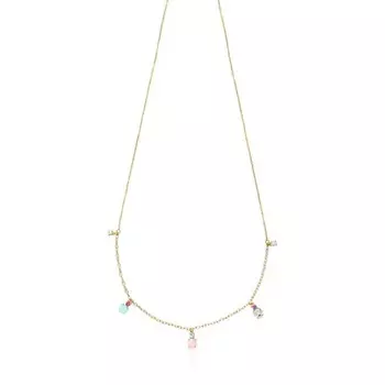 Колье Tous Mini Ivette With Gemstones, золото/драгоценные камни