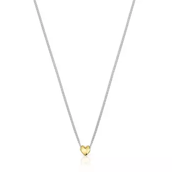 Колье Tous My Other Half Heart, серебро/позолоченное серебро