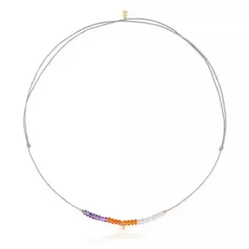 Колье Tous Сord With Gold Heart And Chalcedony Motif Ballon, золото