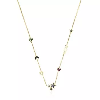 Колье Tous Teddy Bear, позолоченное серебро/драгоценные камни