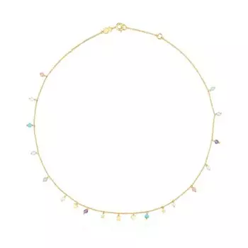 Колье Tous Vermeil Cool Joy With Gemstones, позолоченное серебро/драгоценные камни