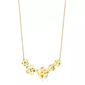 Колье Tous Vermeil Fragile Nature Flowers, позолоченное серебро