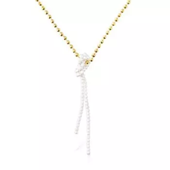 Колье Tous Vermeil Gloss With Cultured Pearls, позолоченное серебро/жемчуг