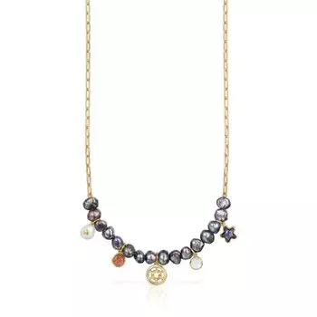 Колье Tous Vermeil Magic Nature, позолоченное серебро/жемчуг/драгоценные камни