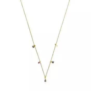 Колье Tous Vermeil New Motif Gemstones And Pearl, позолоченное серебро/жемчуг/драгоценные камни