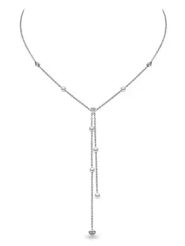 Колье Trend из белого золота с жемчугом и бриллиантами Yoko London, серебряный