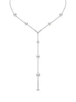 Колье Trend из белого золота с жемчугом и бриллиантами Yoko London, серебряный