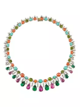 Колье Tutti Frutti из желтого золота с камнями Anabela Chan, зеленый