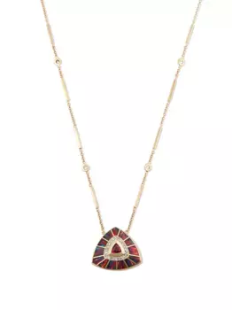 Колье Vortex из желтого золота с бриллиантами и турмалином Jacquie Aiche, золотой