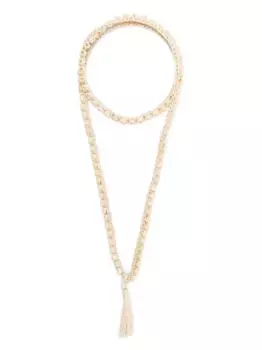 Колье в технике кроше с кисточками Alanui, нейтральный