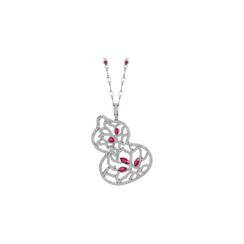 Колье wulu из белого золота с бриллиантами и рубинами, ограниченная серия, 38 экземпляров wu 010 flnl wgdru Qeelin