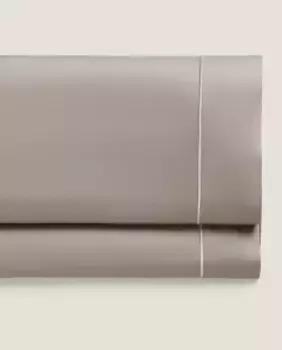 (кол-во нитей 300) плоский сатин с окантовкой Zara Home, серый