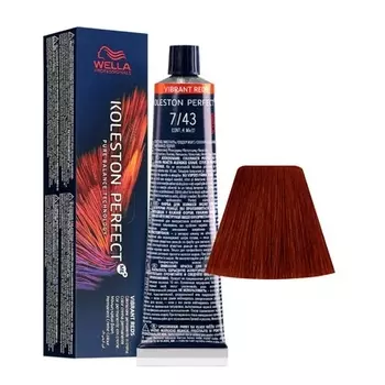 Koleston Perfect Me+ Vibrant Reds 7/43 Средний блондин красное золото 60 мл, Wella