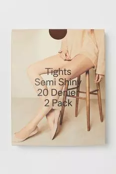 Колготки 20 ден 2 шт. H&amp;M, светло-коричневый