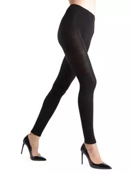 Колготки без подошвы из смесовой шерсти Memoi Black