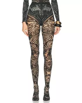 Колготки Body Tattoo из коллаборации с Etro Wolford, серый/черный