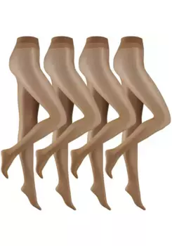 Колготки Camano (4 шт.) со слегка усиленным, едва заметным мыском, коричневый
