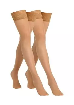 Колготки camano Halterlose Strmpfe 2 шт fine 3D premium 20 Denier, цвет powder