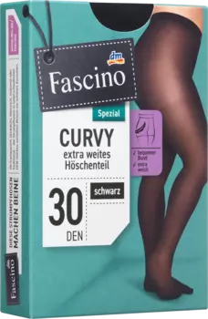 Колготки Curvy черного размера. 56/58 30 ден 1шт. Fascino