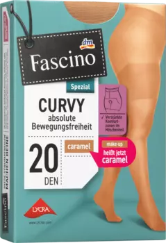 Колготки Curvy карамельного размера. 56/58 20 ден 1шт. Fascino
