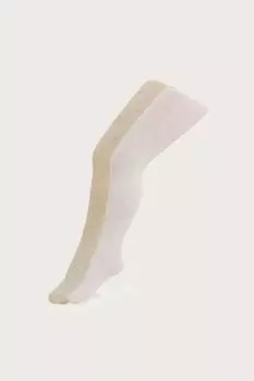 Колготки двойной вязки с заклепками в виде сердечек и косичками Monsoon, мультиколор