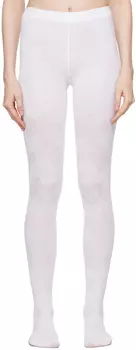 Колготки из хлопка с узором «Аргайл» OPEN YY, белый