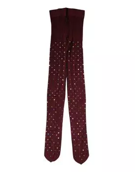 Колготки из нейлона Maroon с кристаллами Dolce & Gabbana